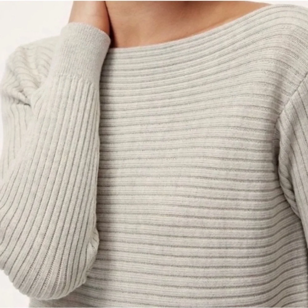 Babaton Aritzia Ribbed Knit Boatneck Merino Wool Sweater Size Small